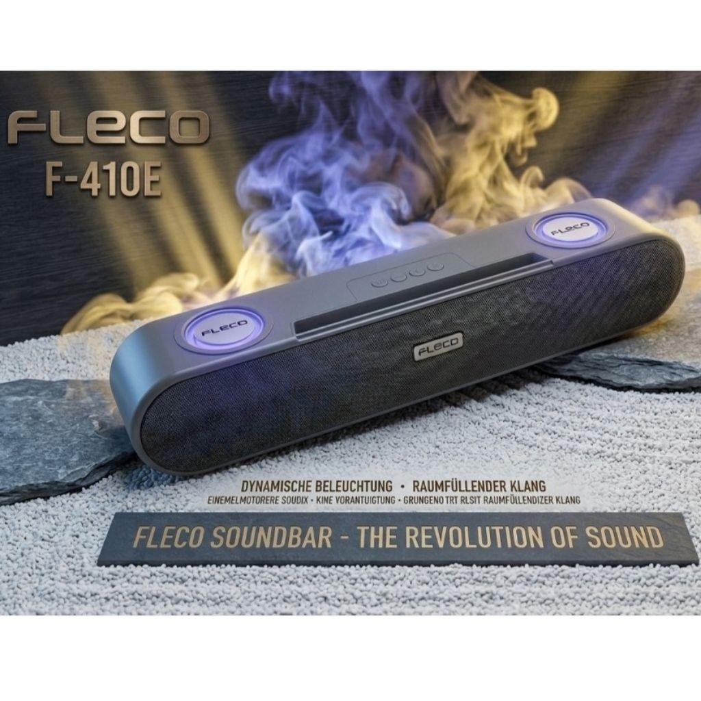 TERBARU Speaker Bluetooth Portable Fleco F-410E Speaker Wireless Soundbar / Speaker Bluetooth Lampu 