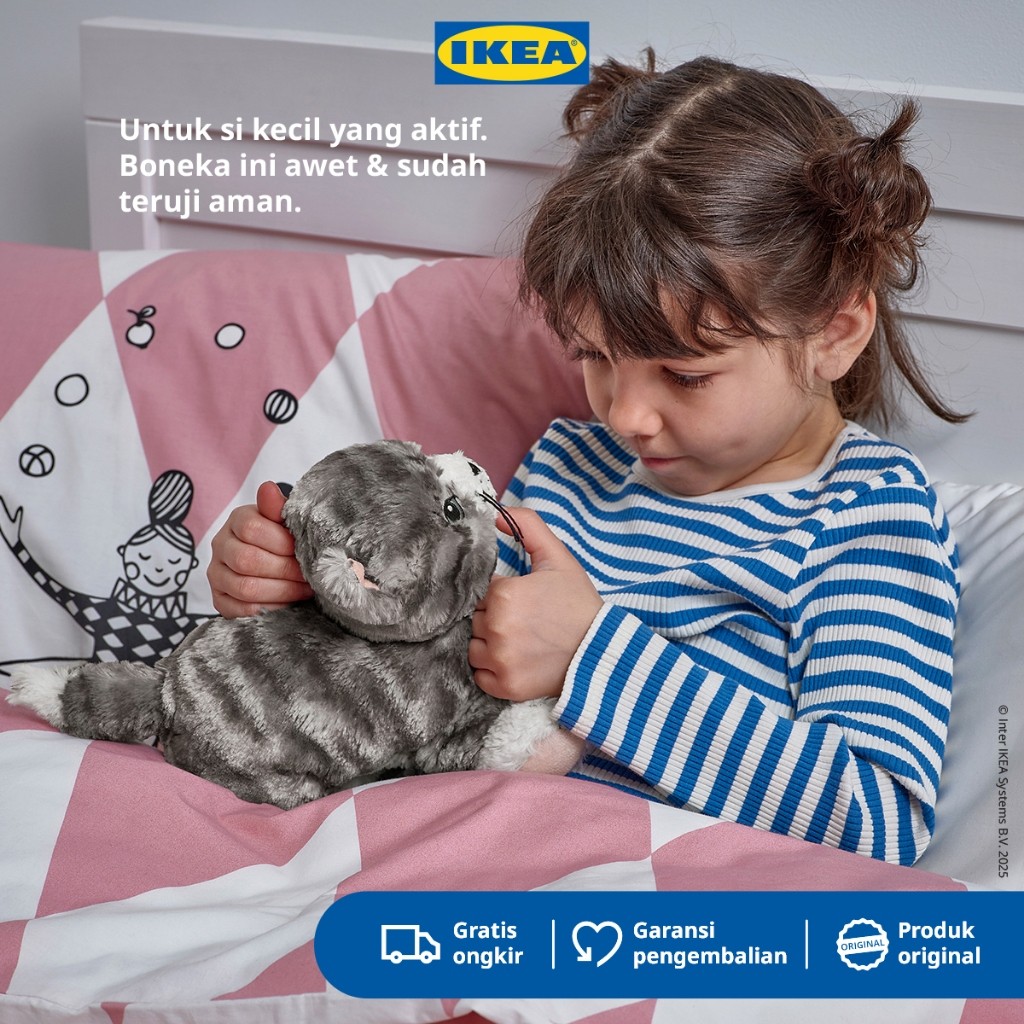 IKEA LILLEPLUTT Boneka Kucing 26 cm Bahan Poliester