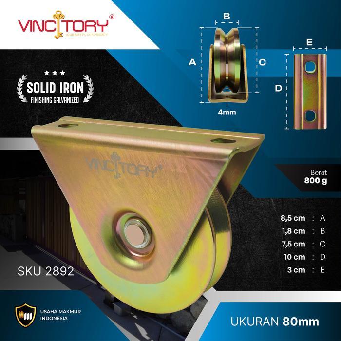 Vincitory Roda Gerbang Pagar 50mm 70mm 80mm 100mm Roda Pintu Pagar Besi Roda Besi Pagar Roda Rel - 8
