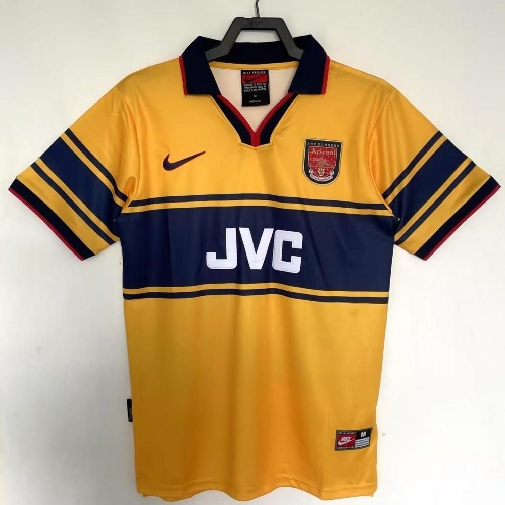 1997-99 Arsenal tandang jersey retro lengan pendek