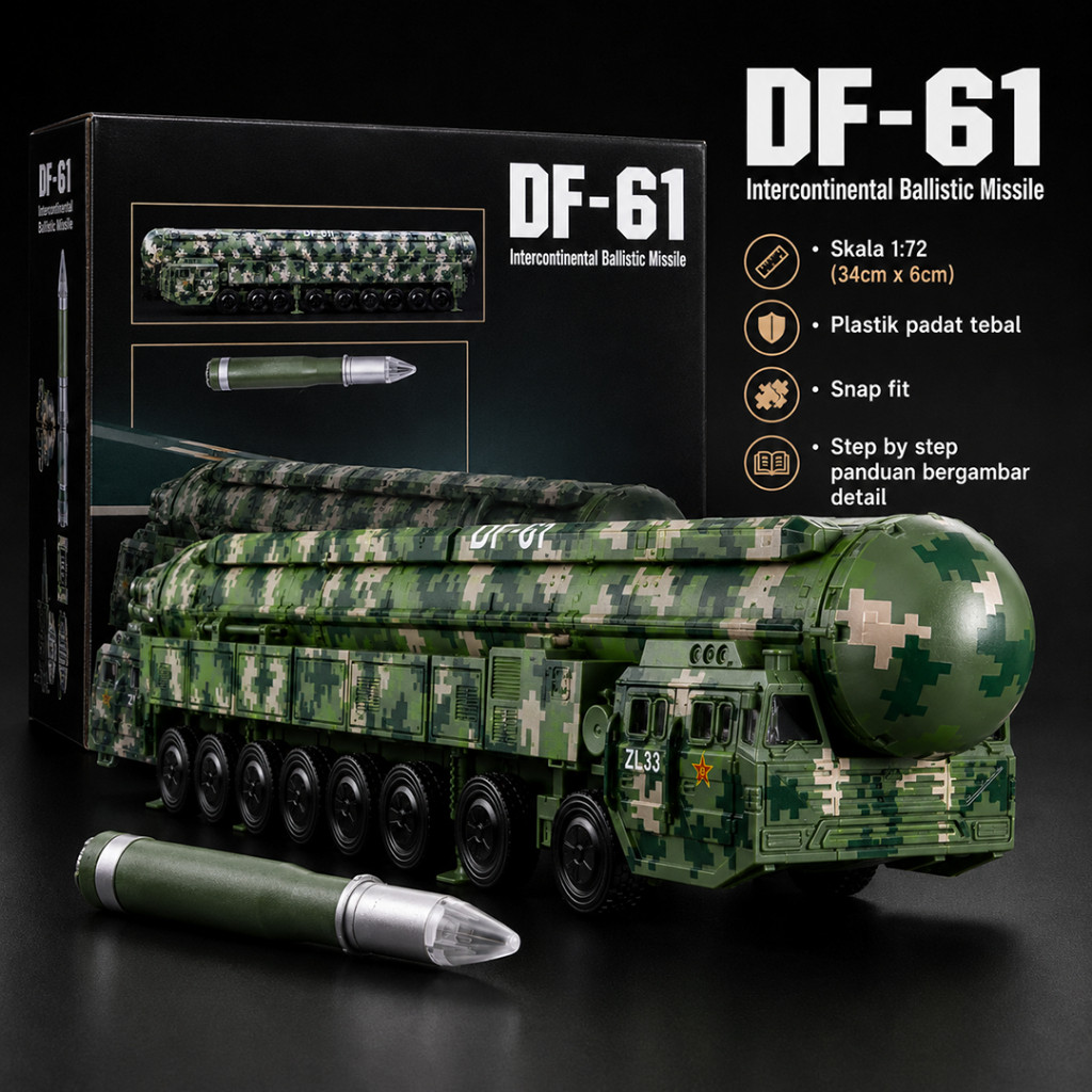 Miniatur rudal missile DF61 in ICBM rudal balistik mainan militer mainan rudal perang perangan