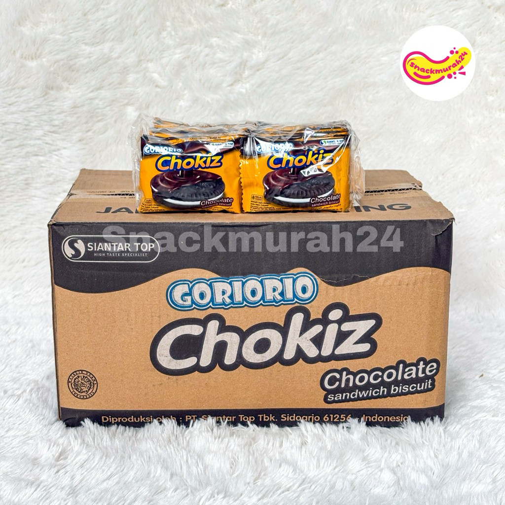 [DUS ISI 200] Goriorio Chokiz Chocolate Sandwich Biskuit isi 10 PAK x 20 PCS D0016