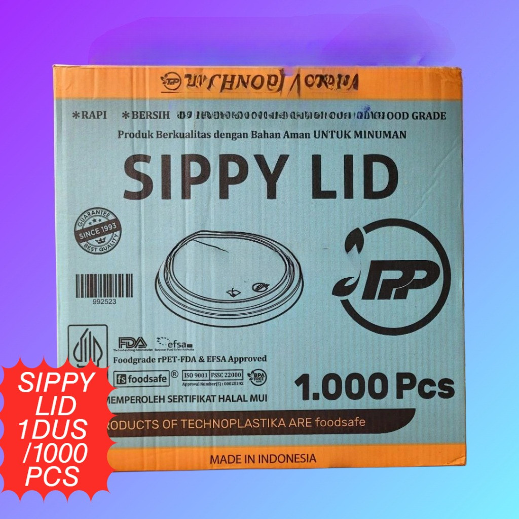 [ 1KARTON 1000PCS ] SIPPY LID | LID SIPPY PET FOODGRADE - LID STRAWLESS / SIPPY LID / TUTUP TECHNO d