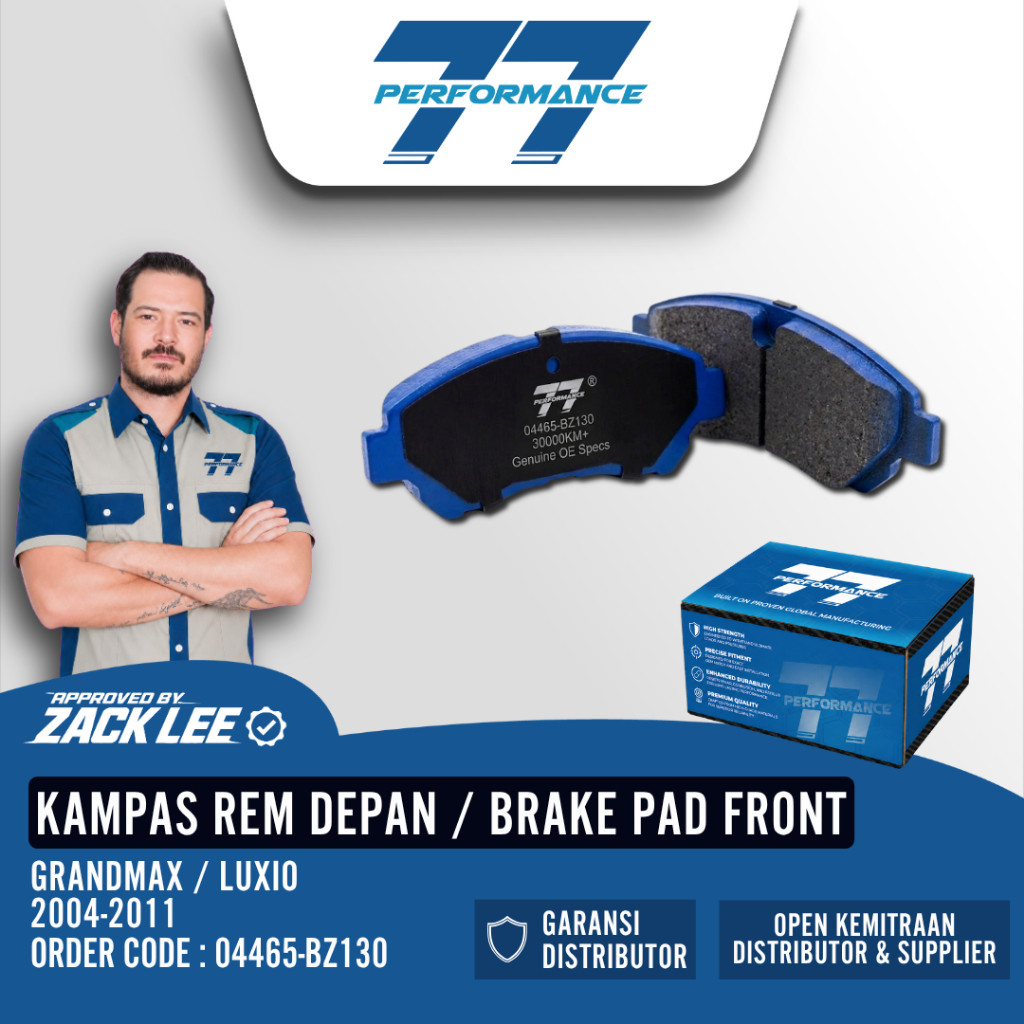 BRAKE PAD FRONT DAIHATSU GRAN MAX/LUXIO TAHUN 2004-2011 - 77 Performance Bergaransi 6 Bulan - Sparep