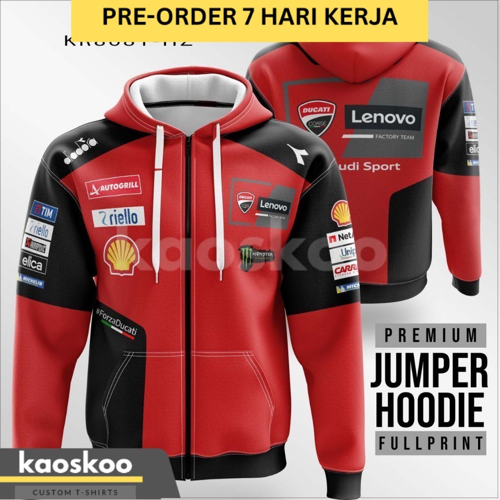 Jaket Motogp Ducati Motogp 2025 Hoodie Zipper