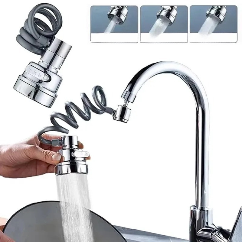 Kitchen Faucet Extender with Stretchable Hose Bathroom Sink Sprayer 3 Modes Faucet Sprayer Attachmen