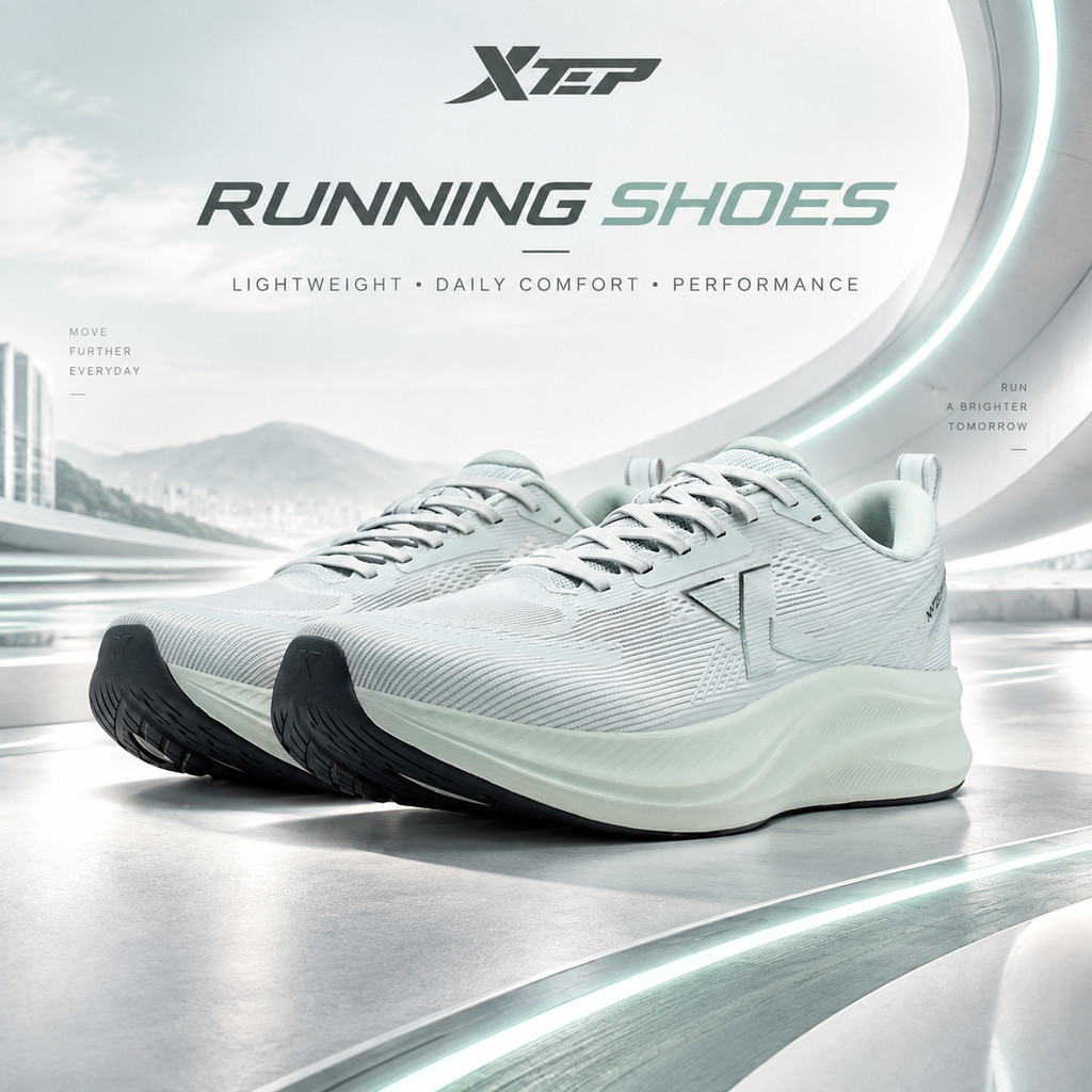 XTEP Running Shoes Pria 974219110044 | Sepatu Running Lari Olahraga Sport Jogging Training Original