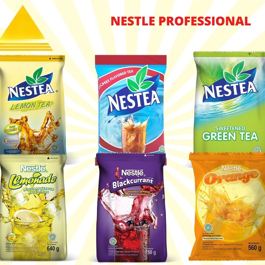 NESTEA GREEN TEA BLACKCURRANT ORANGE LEMONADE  LYCHEE TEA LEMON TEA by Nestle Professional