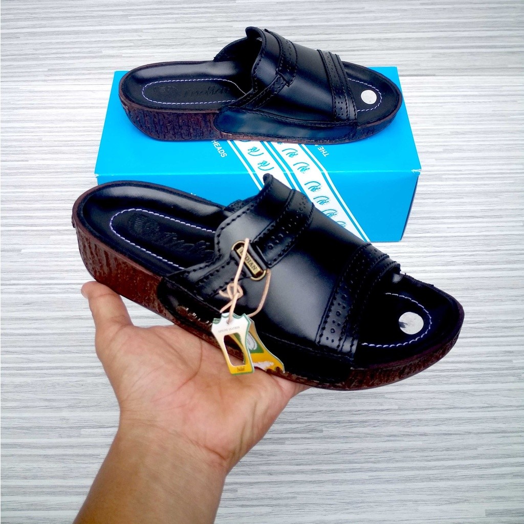 NEW_ Sendal kulit asli berkualitas sandal INDIAN populer selop pria original produk terbaru