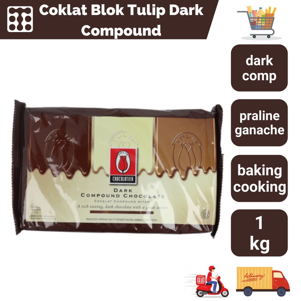 Coklat Blok Tulip Dark Compound 1Kg