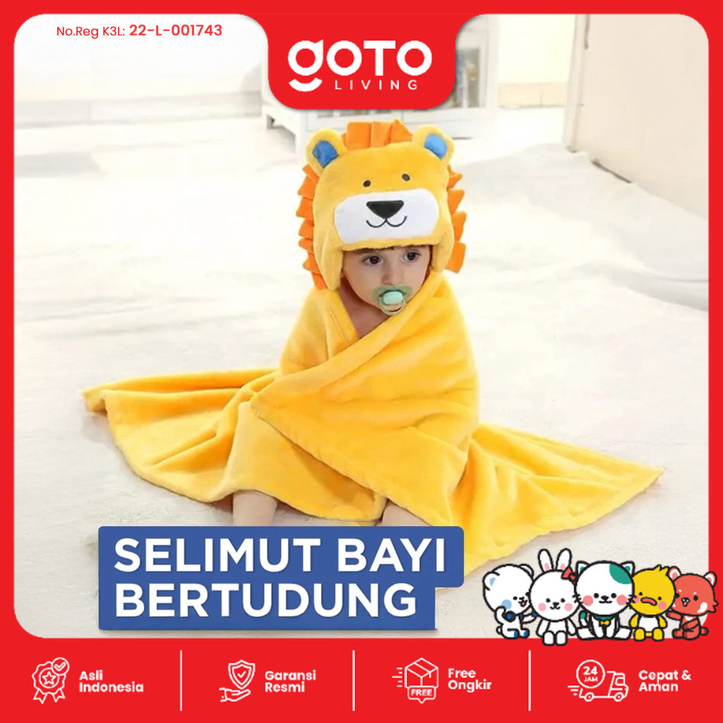 Goto Kyowo Blanket Baby Handuk Selimut Bayi Bulu Tebal Karakter Lucu