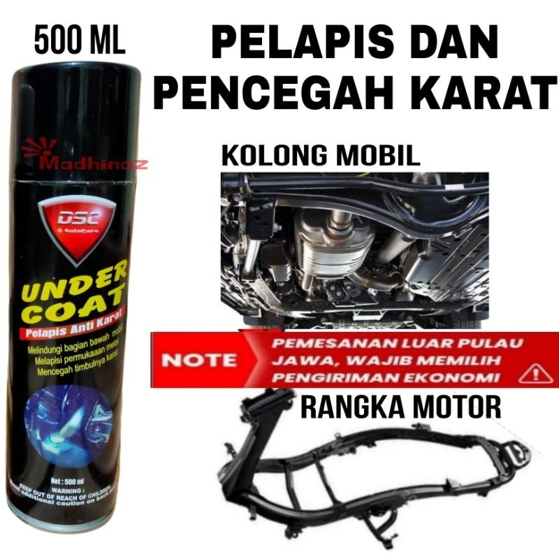 BrilianAuto DSC UNDERCOAT 500ml pelindung karat rangka mobil,pelapis anti karat rangka motor esaf