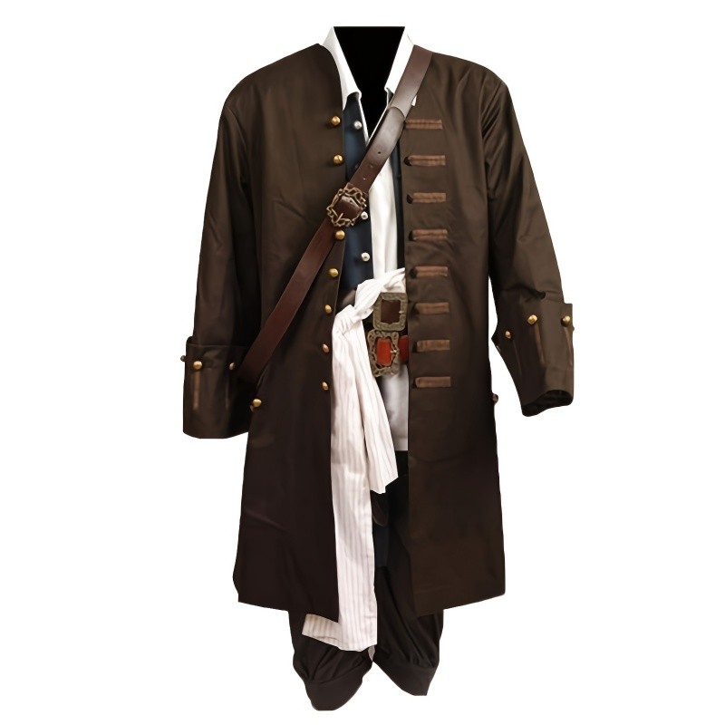 Jack  Cosplay Costume Sparrow The Caribbean Cosplay Full Set Costume For Men Adult