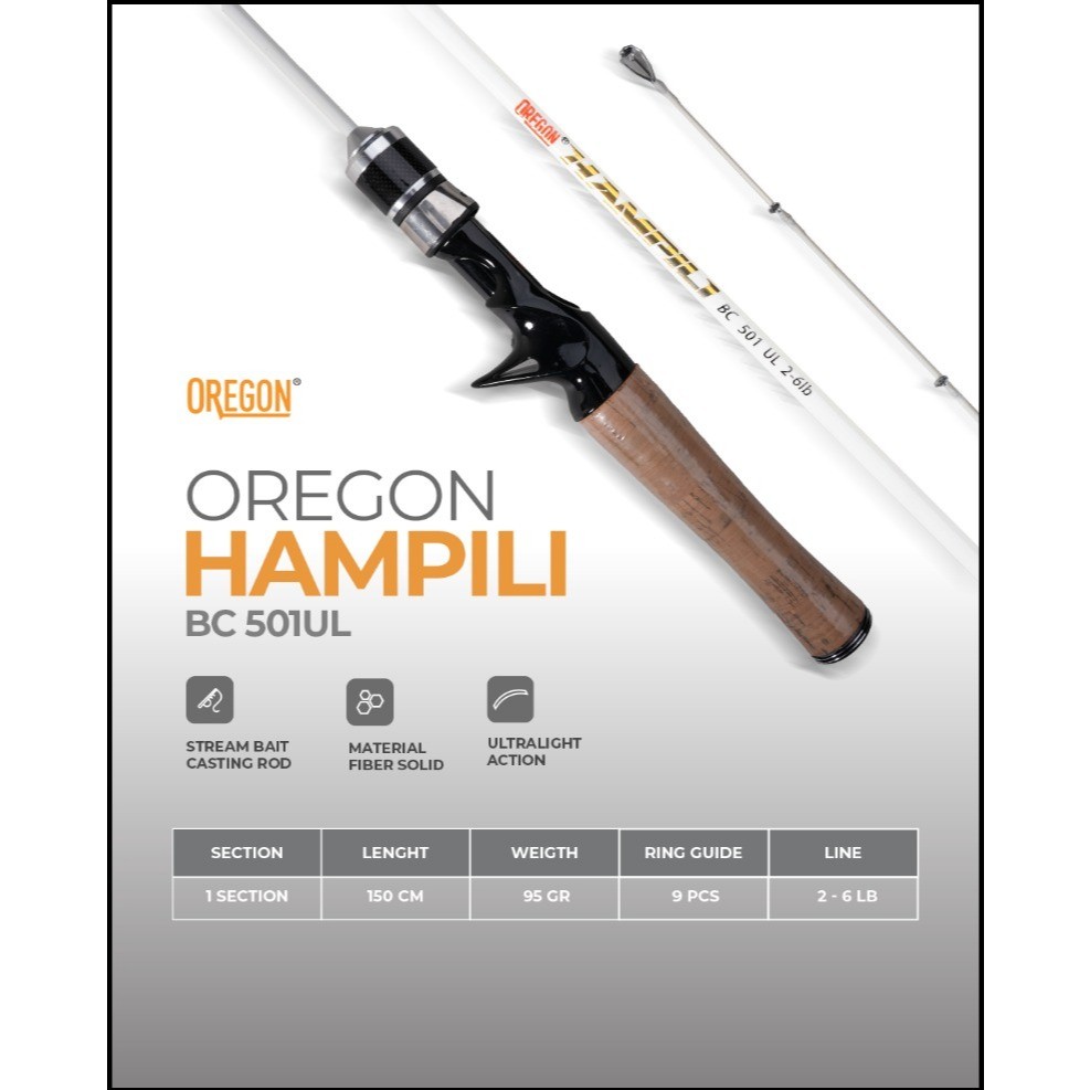 Joran Udang Oregon Hampili 150cm Bahan Fiber lentur