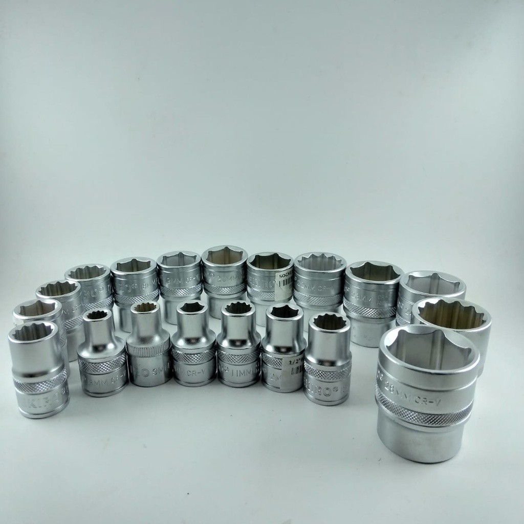 Tekiro Mata Sock 8 - 32 mm 1/2 Inch 12PT Kunci Sok Hand Socket / Kunci Sock pendek 8mm - 32mm Tekiro