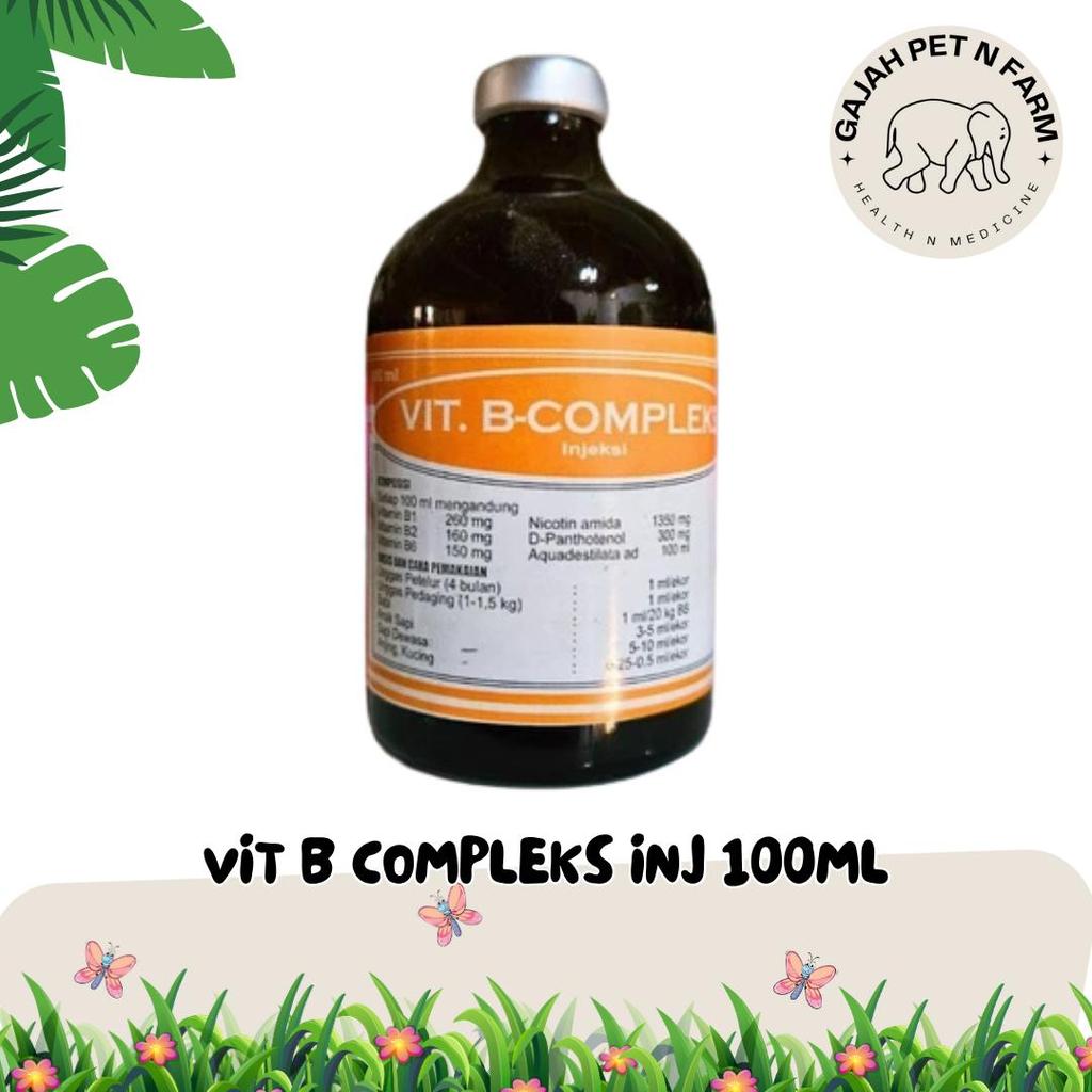 B compleks 100 ml - B kompleks Hewan 100 ml - Vitamin Hewan B kompleks - Obat Injeksi Hewan