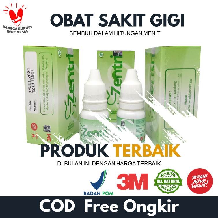 Zentri Obat sakit gigi berlubang herbal gusi bengkak ampuh isi 5ml