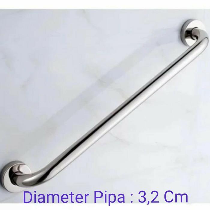 Toko Perabot Madam Pegangan Kamar Mandi Bathub 60 cm pipa 3.2 cm Stainless Steel - 45cm