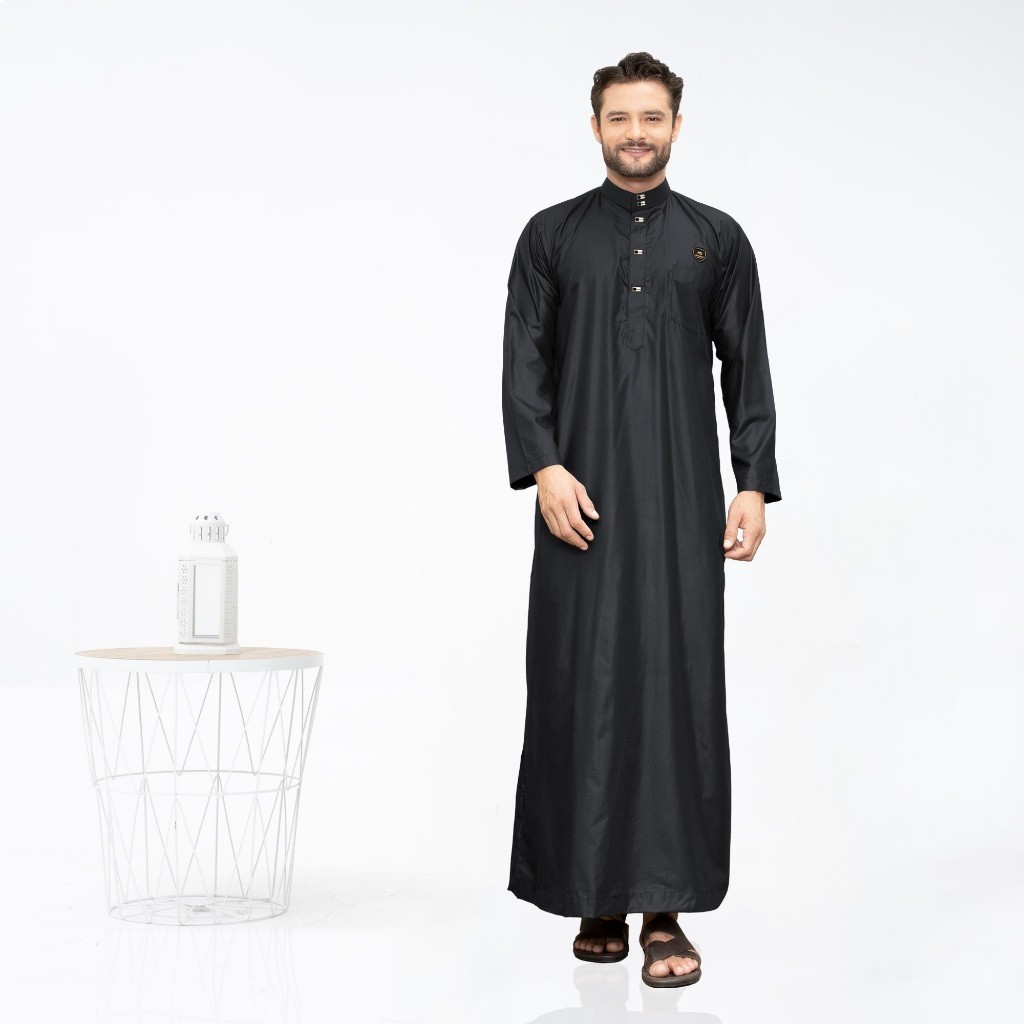 BIGMAXS Assuffah I Gamis Pria Dewasa Kancing Import Jubah Motif Harmain Fadlan Series