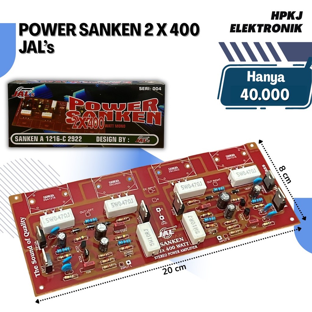 KIT DRIVER POWER SANKEN 2 X 400 WATT JAL Kit power sanken 2x400watt JAL