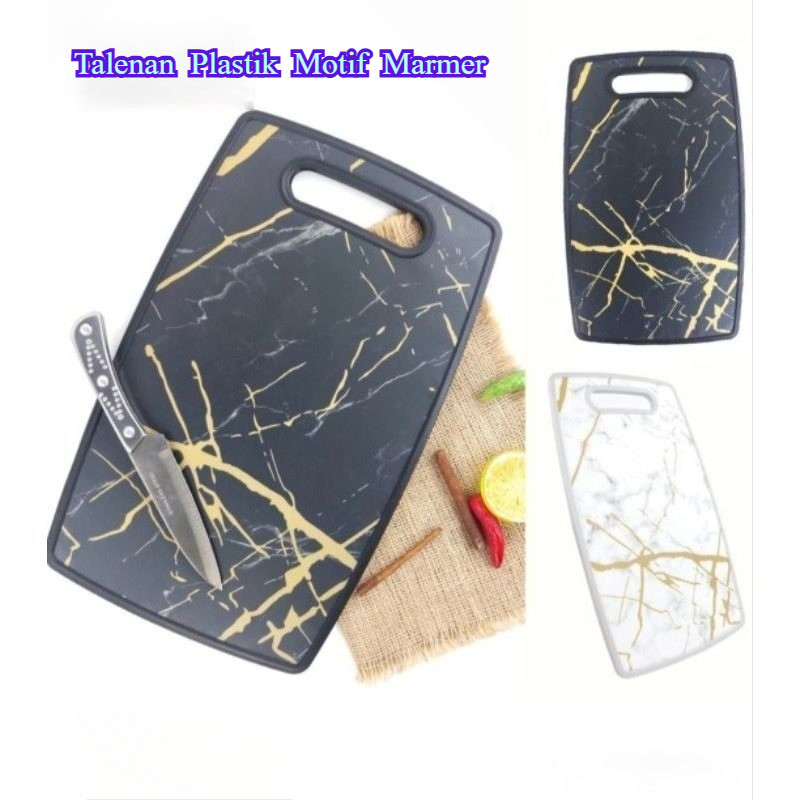 Klik Talenan Plastik Motif Marmer / Talenan Dapur Pemotong Daging Buah Sayur