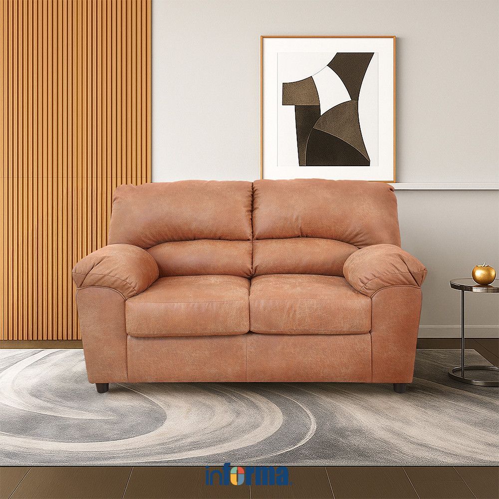 Informa Ashley Norlou Sofa Fabric 2 Seater - Cokelat Muda Tempat Duduk Empuk Sofa Ruang Tamu Furnitu