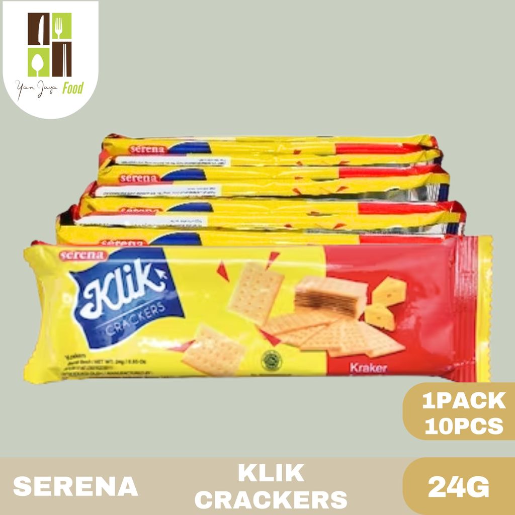 Serena KLIK Crackers 24g / 1PACK-10PCS / Biskuit KLIK Crackers Serena / Rasa Original