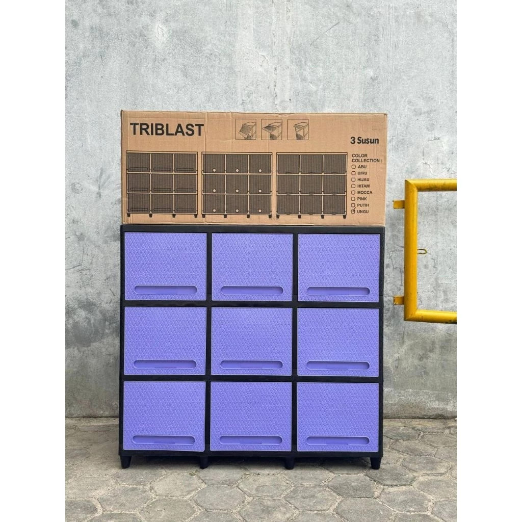 (GS) PXTON LEMARI 3x3 TRIBLAST || LEMARI PLASTIK MEJA TV || LEMARI PORTABLE TEBAL || LEMARI 3 SUSUN 