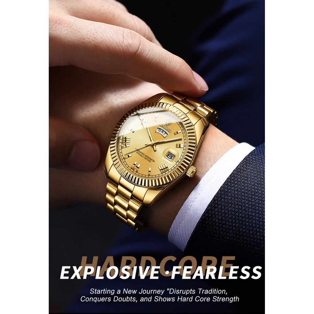 BINBOND 0733 Luxury Men's Quartz Wat Casual Waterproof Night Light Calendar Men's Quartz Wat Relogio