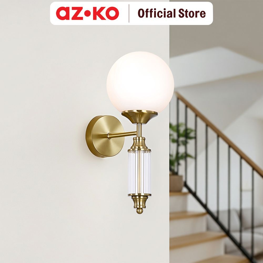 AZKO Eglare Elena Lampu Dinding Hias E14 - Brass/Putih Chandelier Lamp Decorations Lighting Plafon L