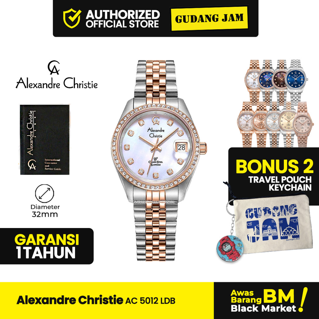 Jam Tangan Wanita Alexandre Christie AC 5012 LDB AC5012 AC5012LD Steel