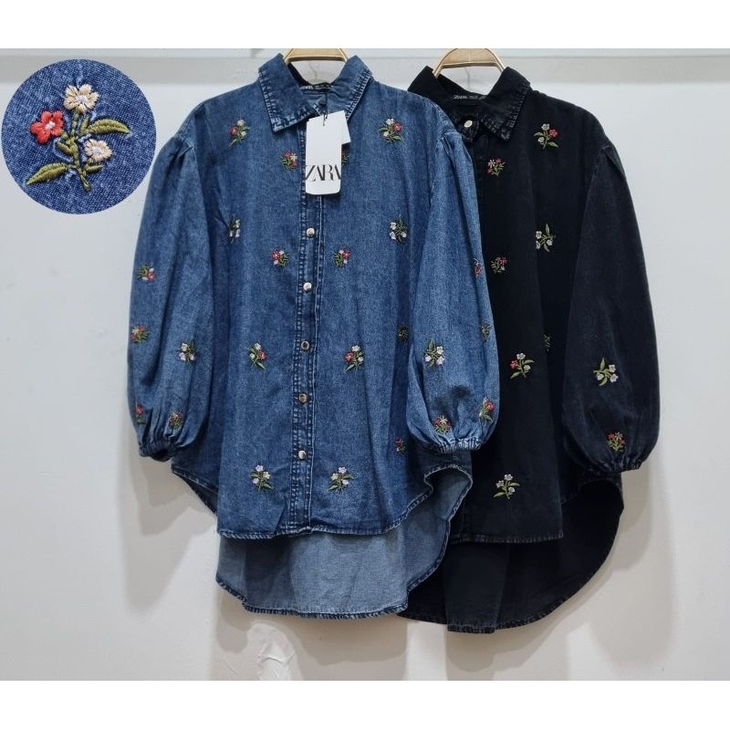 Kemeja Jeans Zara Denim Premium Jumbo