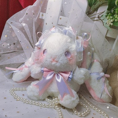 Original handmade Lolita lop-eared rabbit bunny crossbody bag plush cute soft girl bag
