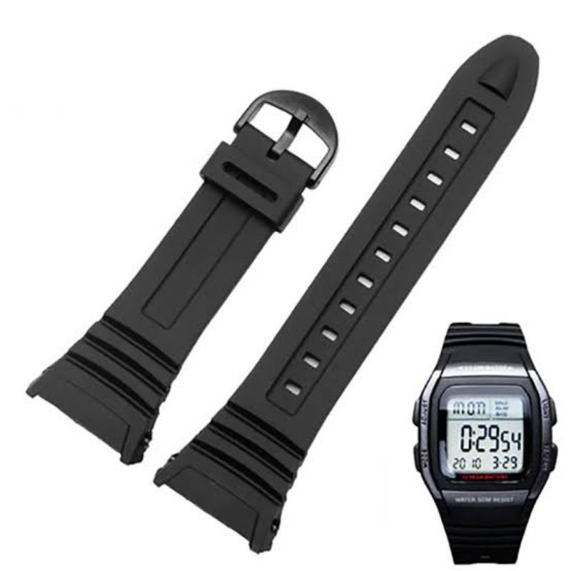 Tali strap jam tangan Casio Resin w96h 3239 w-96h w 96h 96 h rubber grade original non original ORI 