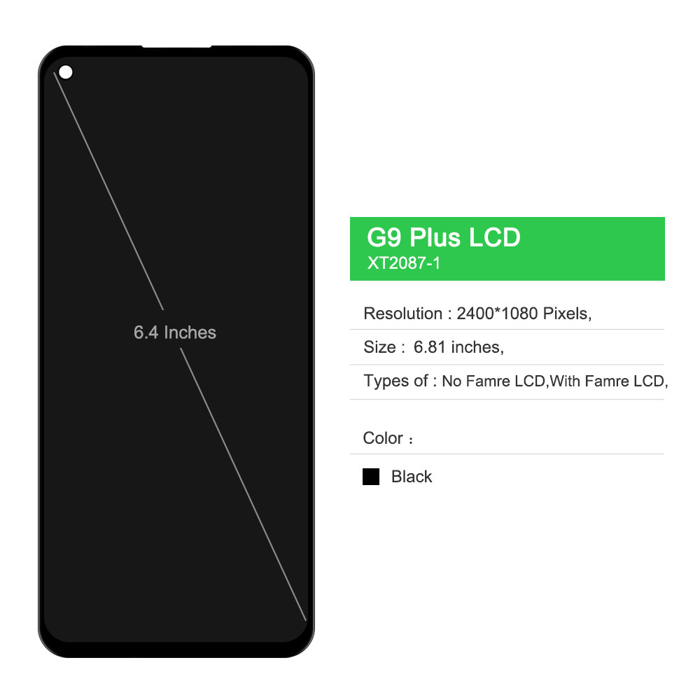 For Motorola Moto G9 plus XT2087-1 LCD splay Tou Screen gitizer Assembly 6.81" Replacement for Moto 