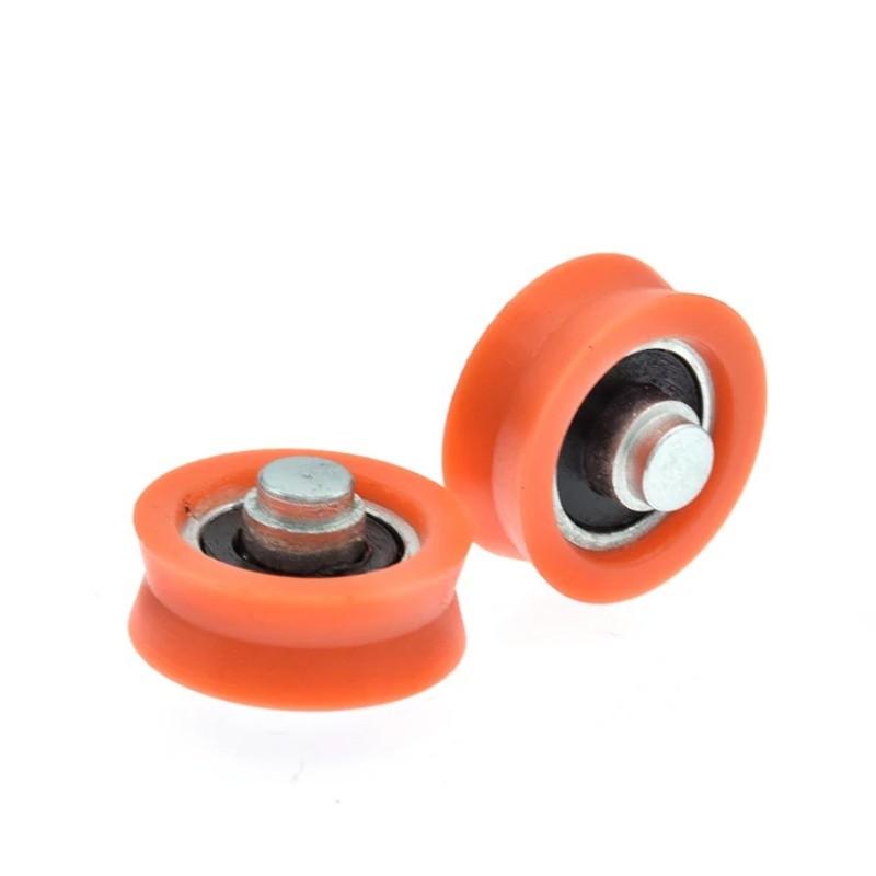 5pcs 6x21x8mm nylon pom plastic wheel V groove wheel with shaft stick shaft bearing wheel door and w