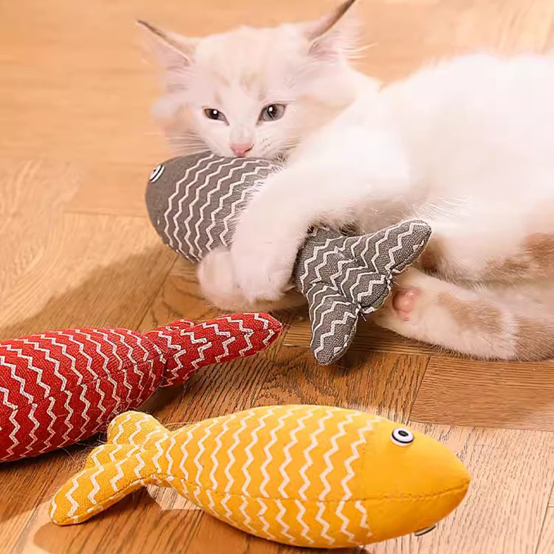 MADDEN Cat Fish Toy Cat Scratcher Catnip Toy Interactive Simulation Fish Cat Mint Fidget Toys Stuffe