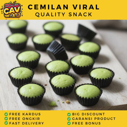 CAV Kue Brownies Mini Pandan 1kg Brownies Pandan Kering Brownies Kering Mini Pandan