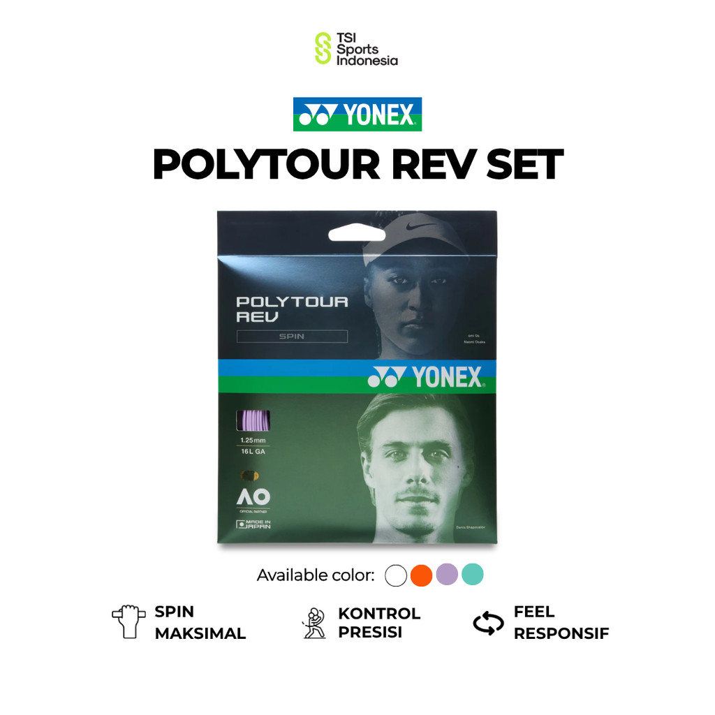Senar Raket Tenis Yonex POLYTOUR REV 16L / 17 Tennis String Original