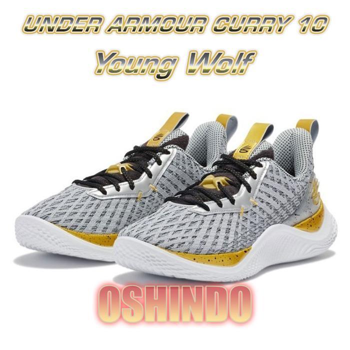 Sepatu Basket Under Armour UA Curry 10 Original Asli - Young Wolf US10