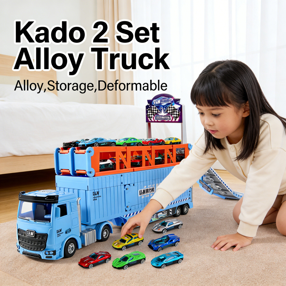 Truck Set Transformers Anak Inertia Catapult Diecast Mainan Transforming Alloy Truck Container