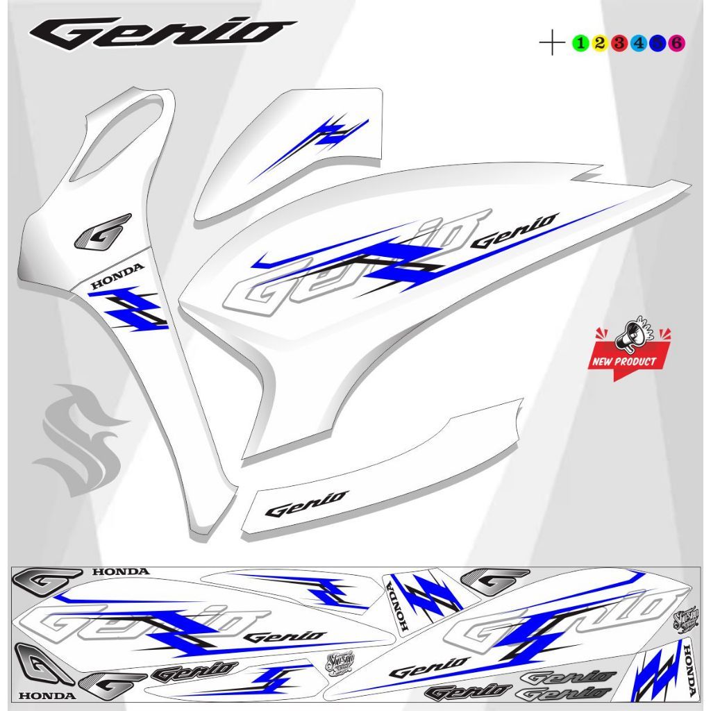 VARIASI STICKER STRIPING MOTOR GENIO FI / STICKER GENIO NEW