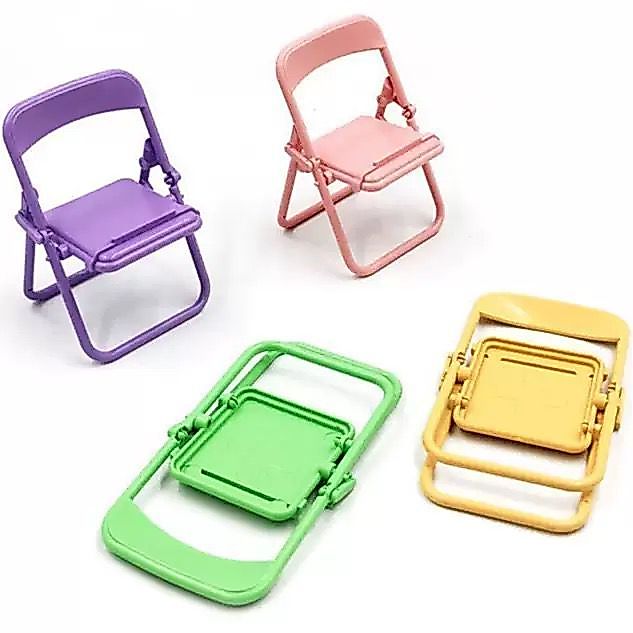 BIG SALE Holder HP Unik Bentuk Phone Holder Kursi Mini Lipat Stand HP Meja Portable Universal Warna