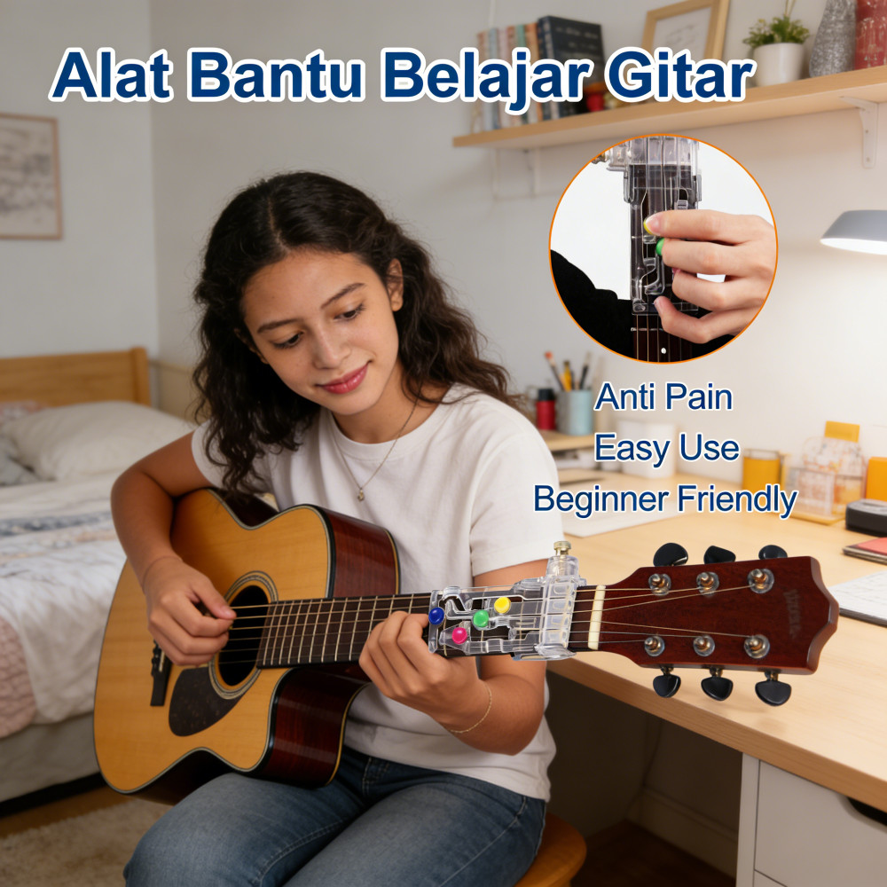 Guitar Buddy Aid Button Chord Anti Pain Tombol Alat Belajar Pengajaran Gitar