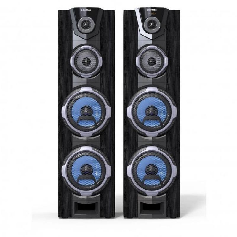 ll ACTIVE SPEAKER POLYTRON PAS DOUBLE WOOFER SUPER BASS BLUETOOTH USB MIC KARAOKE INPUT GARANSI 8FF2