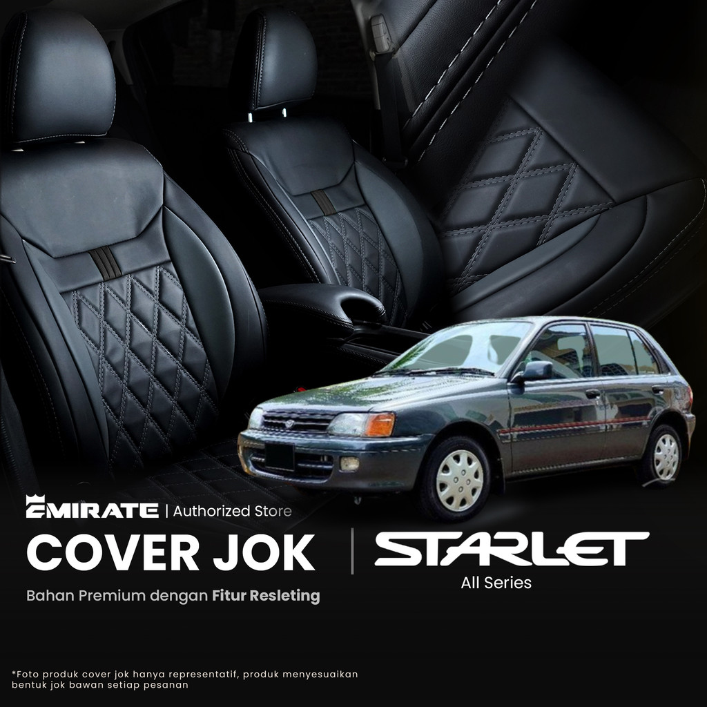 Sarung Jok Mobil Toyota Starlet dengan Resleting  / Cover Jok Mobil Toyota Starlet Fullset by Emirat