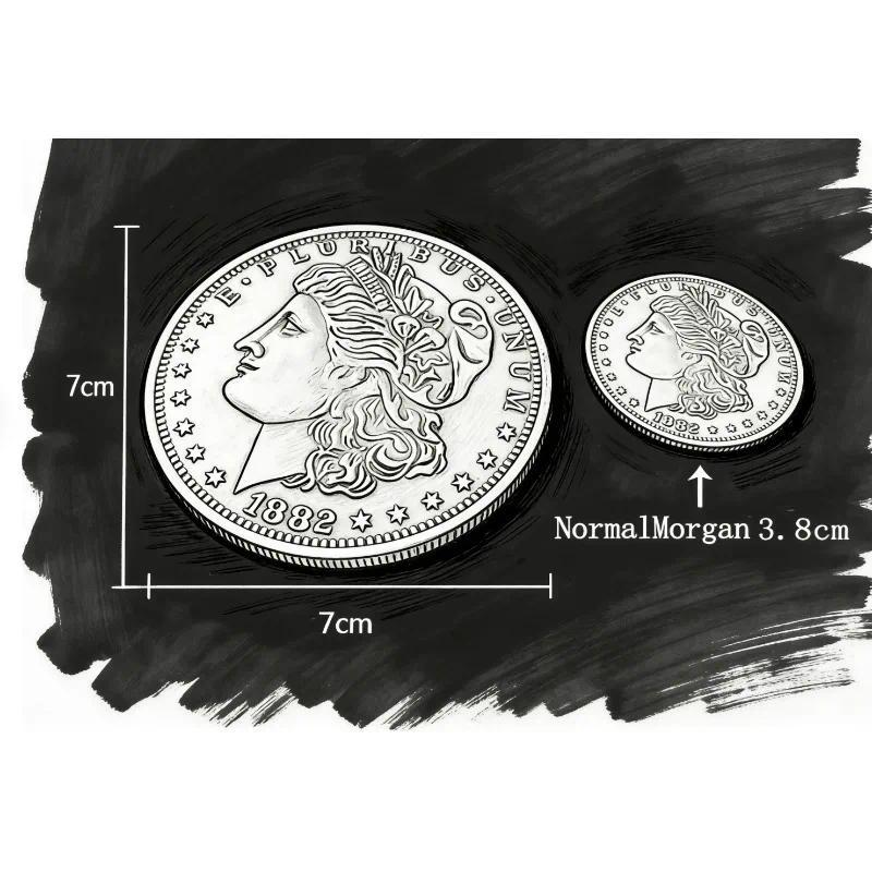Jumbo Morgan Dollar (7cm) Magic Tricks Magician Close Up Street Illusions Props Accessories Appearin