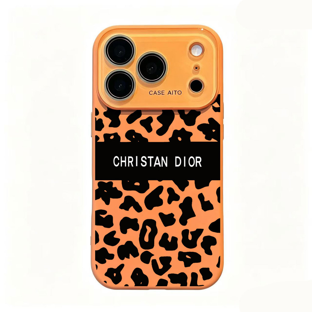 Tao's Casing FASHION LUXURY BLACK LEOPARD PRINT CHRISTIAN DIOR LOGO STRIP ILLUSTRATION PREMIUM MAGNE