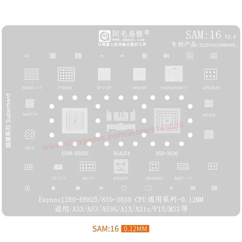 BGA Reballing Stencil For Samsung A33 A53 A536 A13 A21S F13 M33 Exynos1280-E8825 E850-3830 CPU Repla