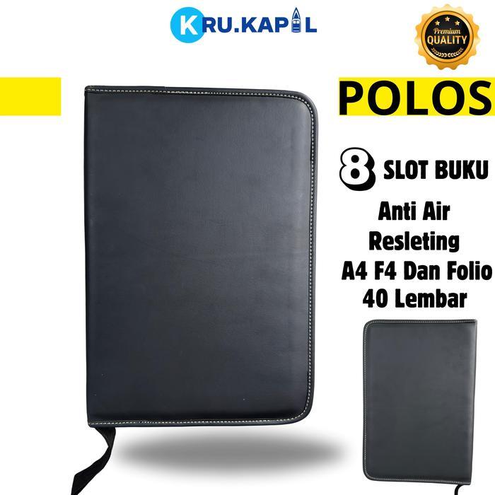 Map Dokumen Pelaut Resleting POLOS Tebal,PREMIUM, Dokumen Keeper Resleting - Black